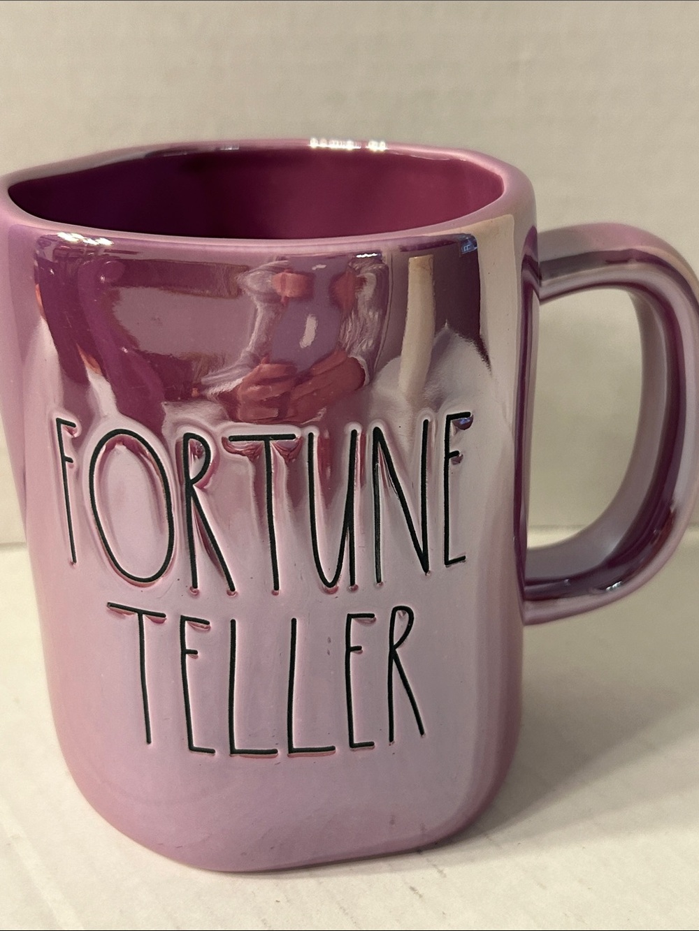 Rae Dunn Artisan Collection Iridescent Purple Fortune Teller Halloween Mug
